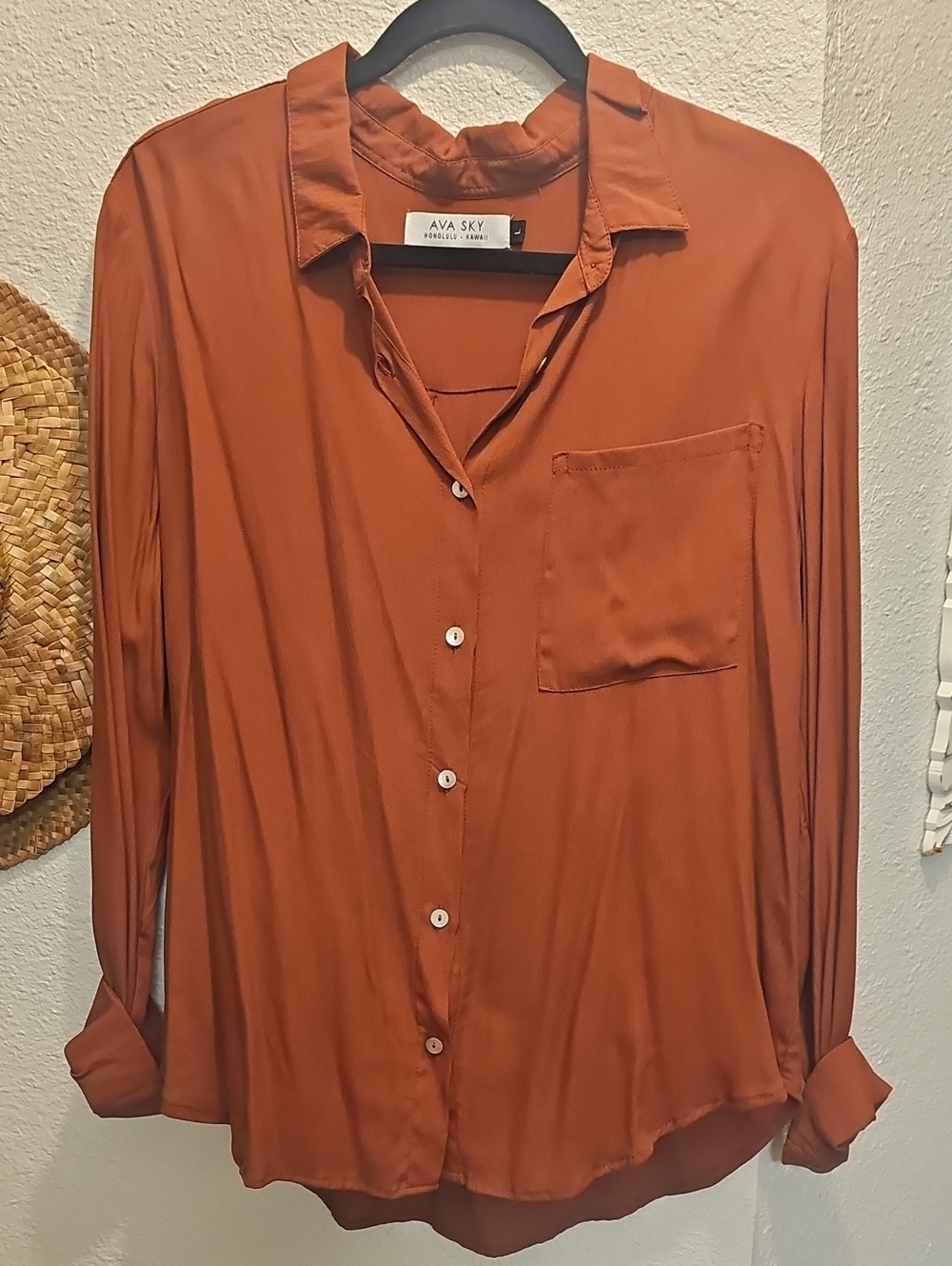 Ava Sky Button-Down Blouse